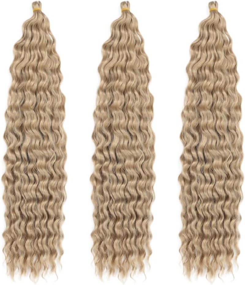 DSOAR Deep Twist Crochet Hair Hair Bundles Water Wave Synthetic Hair Extension Curly Braiding Ombre Curl Braiding Hairpiece, 22 Inch 3 Packs - Image 2