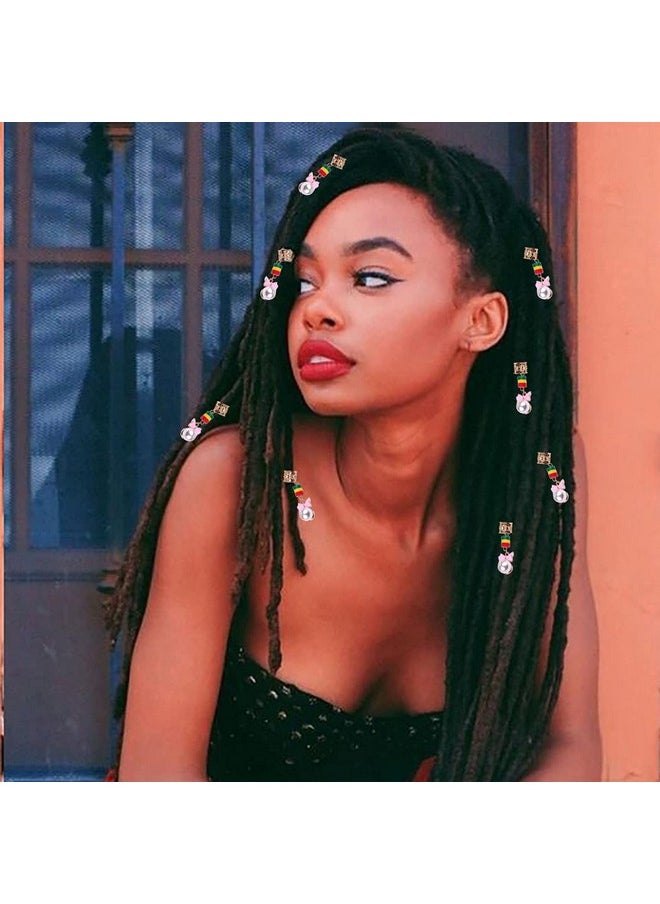 Woeoe - Pearls Braid Cuff Rings Gold Box Hair Rings Clip Beads African Dreadlock Charms Jewelry Accessories For Black Women(8Pcs) - Image 1