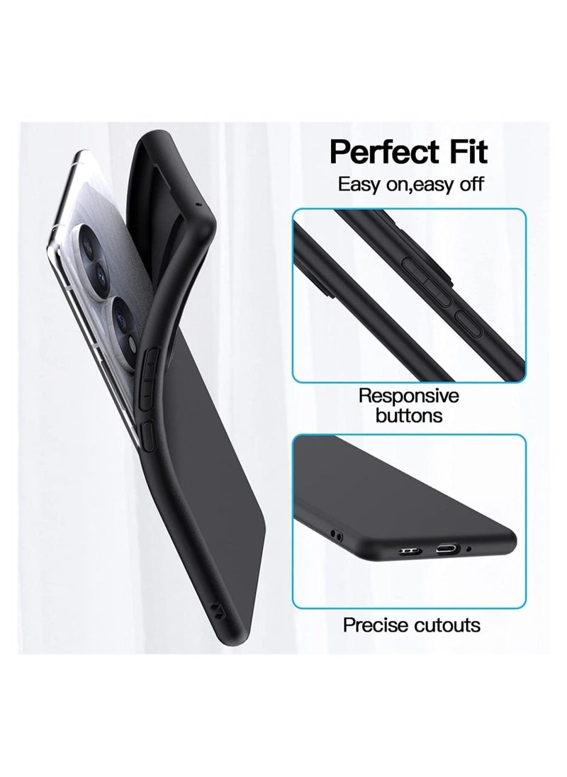 Raxoom Honor 70 Case Soft Flexible Silicone Slim Fit TPU Back Cover Matt Black Protective Rubber Case with Camera Protection - Image 3