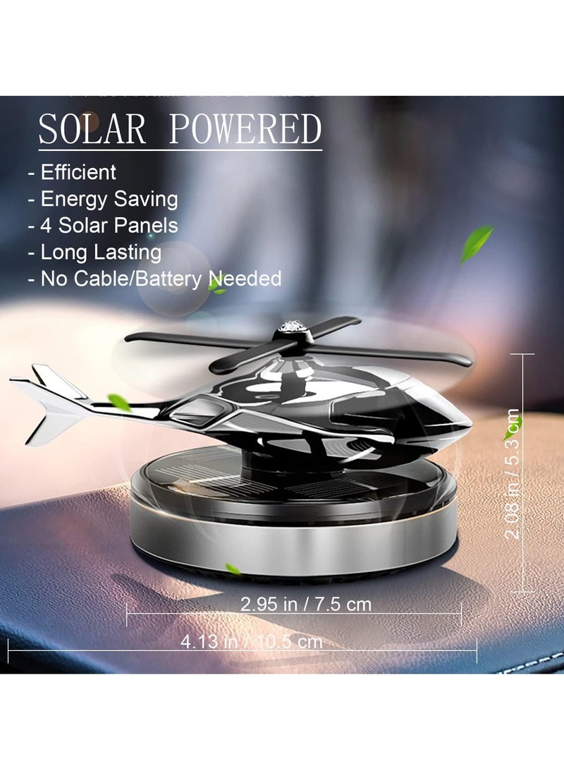 TIGER Car Air Freshener, Helicopter Solar Energy Rotating Aromatherapy Diffuser, Aviation Al Alloy Interior Decoration, Solar-Powered Car & Home Diffuser (Silver) - Stylish Aromatherapy for Vehicle and Home Spaces  - Image 2