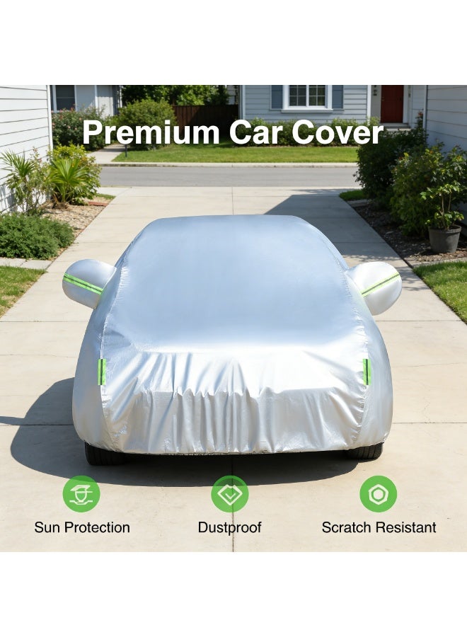 Magic Park Car Cover - UV, Sun, Water and Dust Protection for Hatchback, Universal Full Car Covers with Storage Bag, All Weather Indoor/Outdoor Use to Prevents Scratches and Pollutants(YXL-525x195x185cm) - Image 2