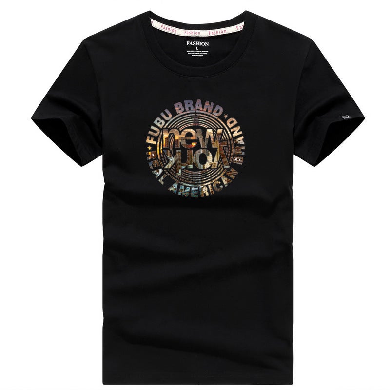 Wholesale Quick Hands Large Size Short Sleeve T-shirt Men's Trendy Loose Half Sleeve T-shirt Trendy Brand Star Printed Men's Top - Image 2
