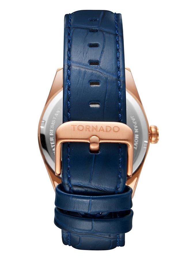 TORNADO - Tornado CELESTIA CLASSIC Men's Japan Quartz Movement Watch, Analog Display and Leather Strap - T8007-RLNN, Blue - Image 1