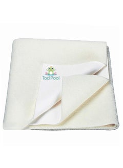 Tod PooL Tod PooL Breathable Bed Protector AntiPiling Fleece Extra Absorbent Washable Waterproof Quick Dry Sheet Bed Protector Sheet for Kids and Adults 1 Ivory Medium 70x100cm  - Image 1