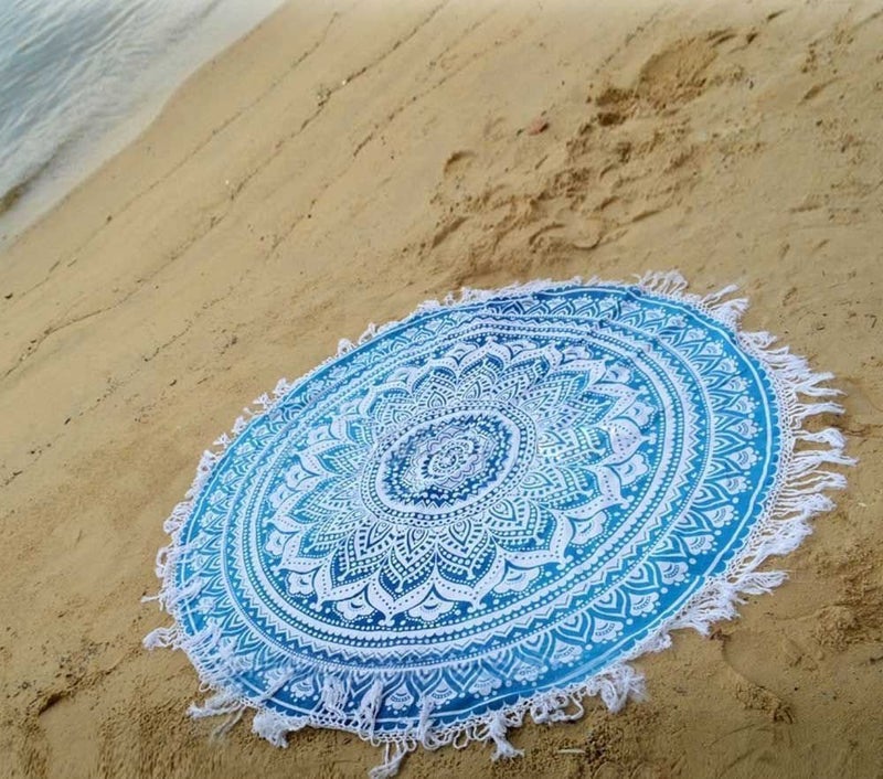 Textile export creations Indian Tapestry Mandala Round Mandala Center Table CoverTraditional Cotton Round Table CoverDining Tablecloth Print 1 - Image 3