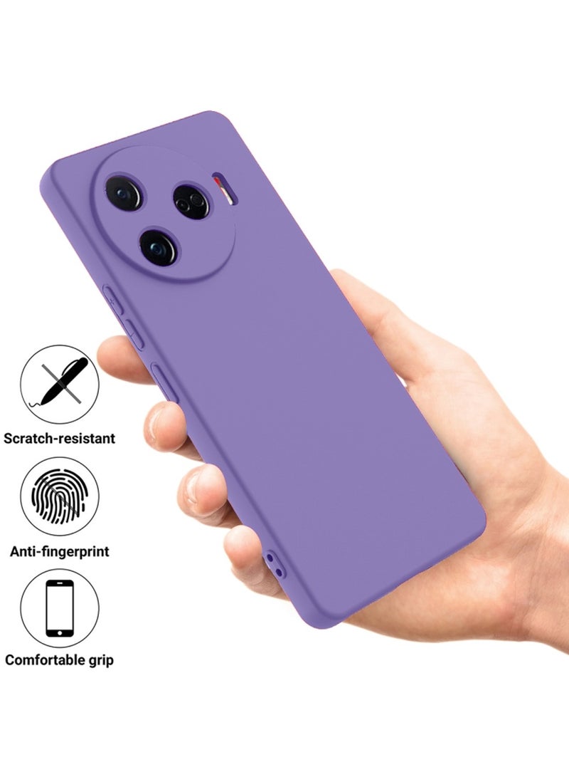 دبليو تيك غطاء حماية من السيليكون السائل الفاخر لهاتف Tecno Camon 30 Pro 5G 2024 باللون الأرجواني الباذنجاني - Image 2