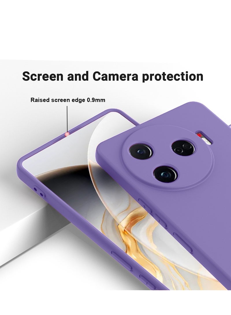 دبليو تيك غطاء حماية من السيليكون السائل الفاخر لهاتف Tecno Camon 30 Pro 5G 2024 باللون الأرجواني الباذنجاني - Image 4