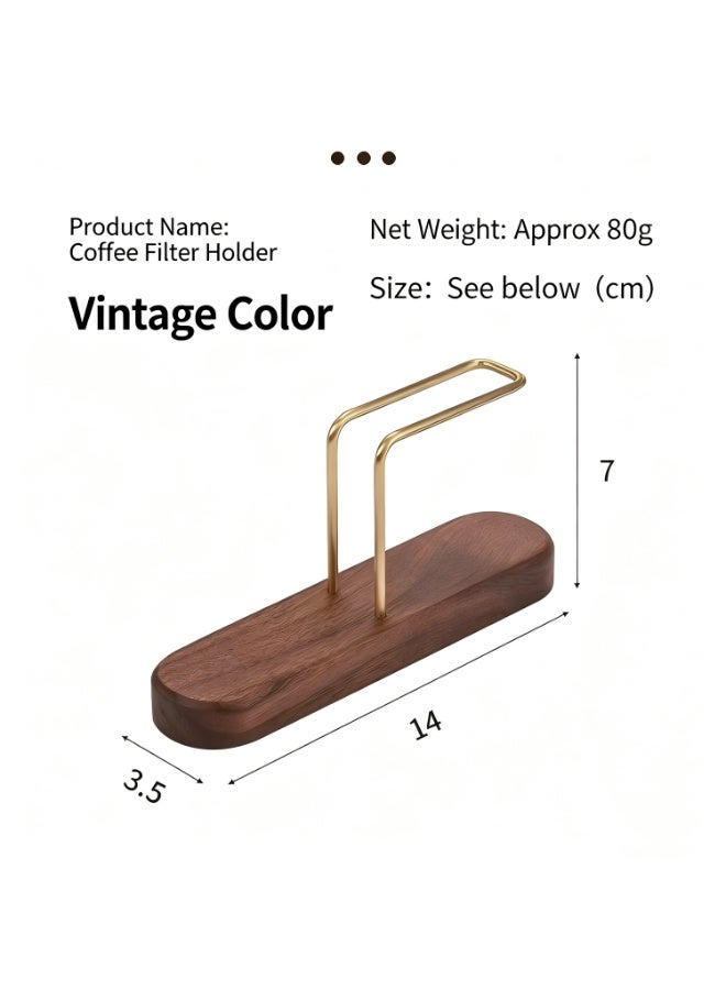 حامل خشبي لمرشح القهوة المقطرة (V60) - تصميم بسيط وعالمي (متوافق مع V-Shape وFan-Shape) - مصنوع من خشب الكرز الفاخر والنحاس - مناسب للقهوة المقطرة وأدوات تحضير القهوة (مثل الموكا بوت) - هدية مثالية لعيد الميلاد. - Image 1