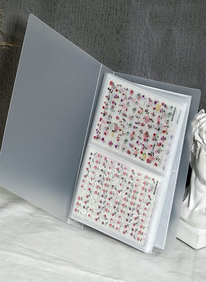 RUSTAMM Nail Art Sticker Album Storage Book Nail Sticker Holder Empty Storage Holder Nail Art Tools 2 Pack 80 Slots Nail Decals DIY Nail Art Design for Sticker Displaying - Image 1