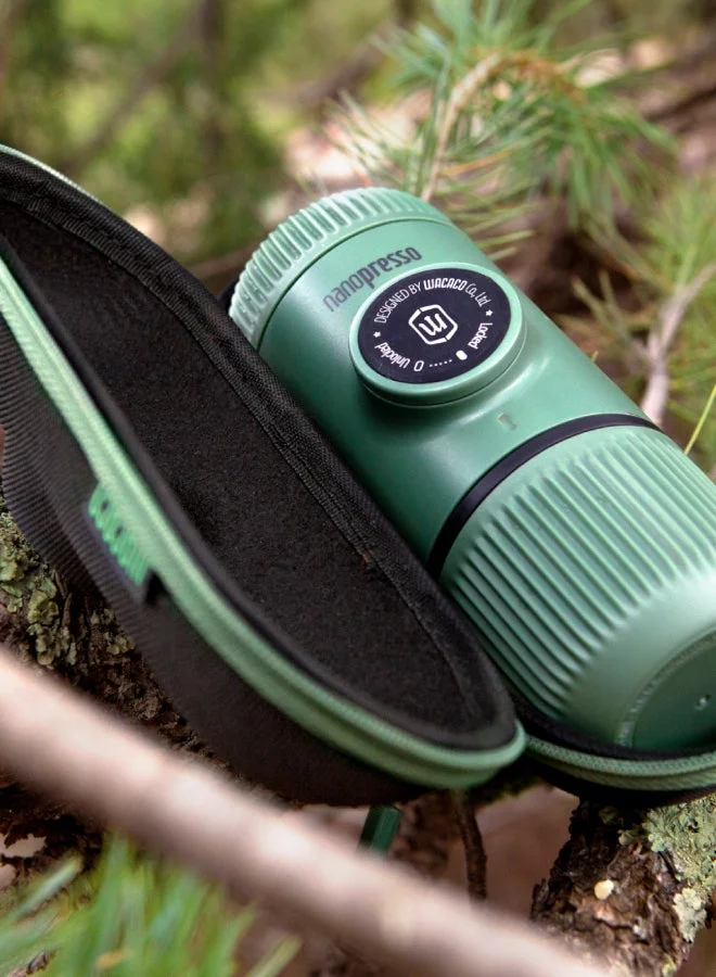 WACACO Nanopresso Portable Espresso Maker Bundled with Protective Case Moss Green Moss Green