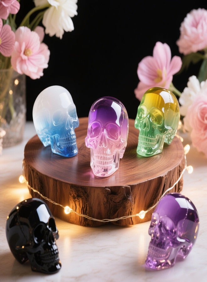 Beesini Skull Resin Mold Silicone Molds for Epoxy Resin Casting 8PCS Mini 3D Skull Candle Mold - Image 2