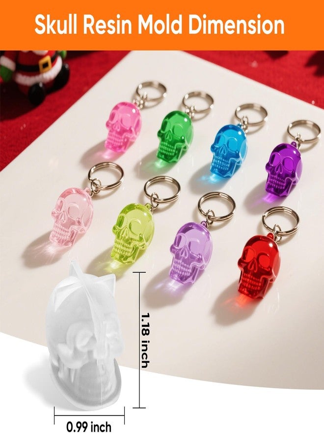 Beesini Skull Resin Mold Silicone Molds for Epoxy Resin Casting 8PCS Mini 3D Skull Candle Mold - Image 5