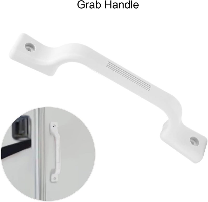 Akozon Grab Handle,Rv Door Handle Grab Bar 9.25in Plastic Rv Entry Handle Grab Bar White for RV Trailer Camper Motor Home Yacht - Image 4