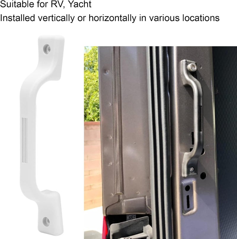 Akozon Grab Handle,Rv Door Handle Grab Bar 9.25in Plastic Rv Entry Handle Grab Bar White for RV Trailer Camper Motor Home Yacht - Image 2