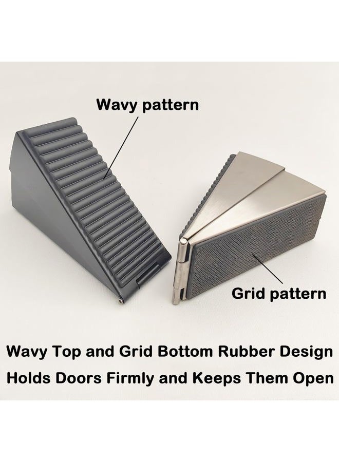 Heavy Duty Adjustable Spring Door Stopper - Fits Doors Up to 3 Inches, Stainless Steel with Non-Slip Rubber, Perfect for Heavy Doors - Durable Design (1, Black) - Image 5