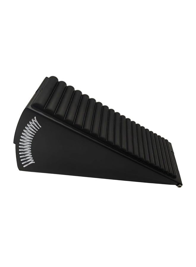 Heavy Duty Adjustable Spring Door Stopper - Fits Doors Up to 3 Inches, Stainless Steel with Non-Slip Rubber, Perfect for Heavy Doors - Durable Design (1, Black) - Image 1