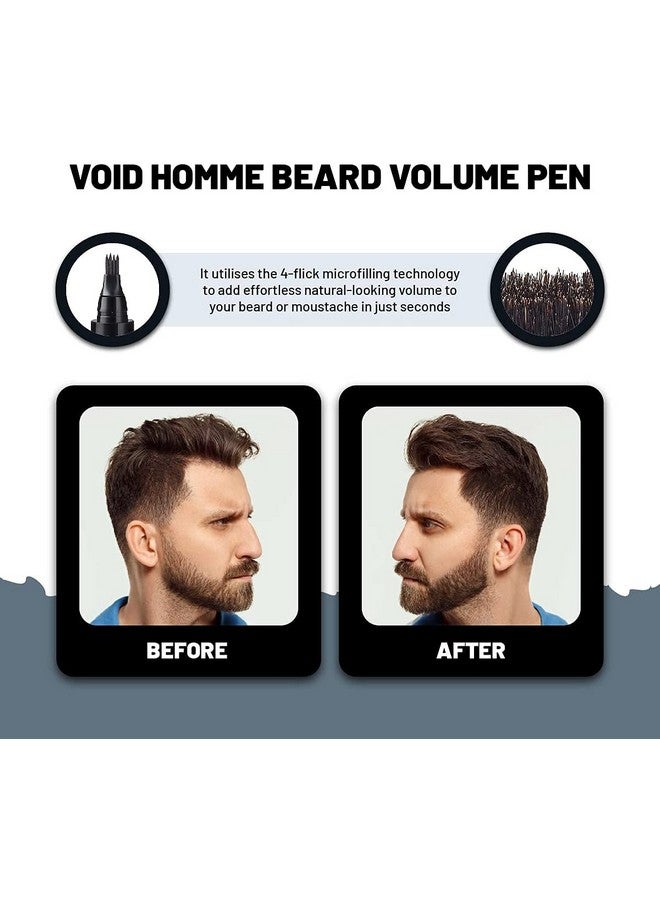 VOID Homme Beard Pen Filler for Men (Pack of 4) Instant Beard Pen & Filler Beard Pencil, Easy Beard Pen Liner, Beard Filler Pen for Beard Filling Pen Kit & Beard Marker, Waterproof Pen (Black) - Image 2