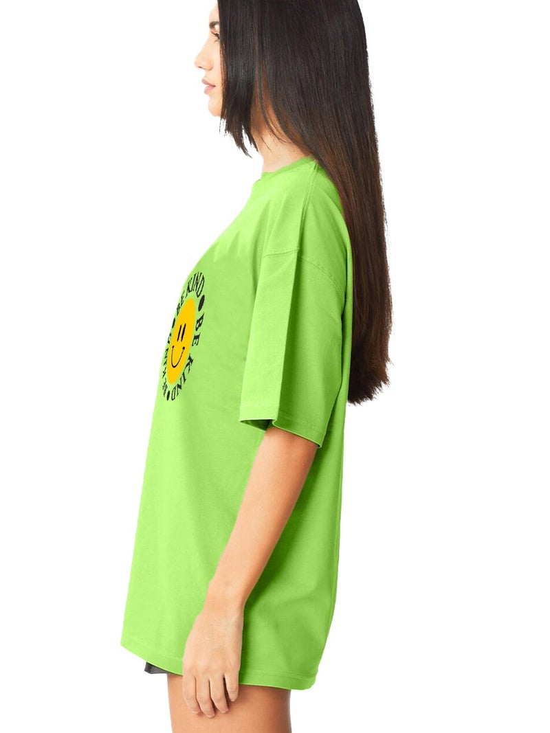 LEOTUDE Womens Oversized Round Neck Cottonblend Half Sleeve T-Shirts (SP-7VRUVTXIYVLK5HCZ_Multicolor12_3XL) - Image 3