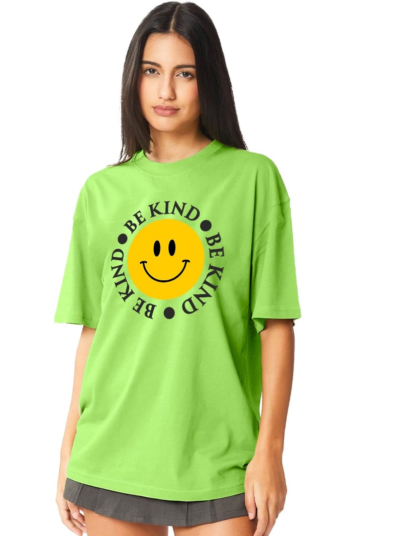 LEOTUDE Womens Oversized Round Neck Cottonblend Half Sleeve T-Shirts (SP-7VRUVTXIYVLK5HCZ_Multicolor12_3XL) - Image 1
