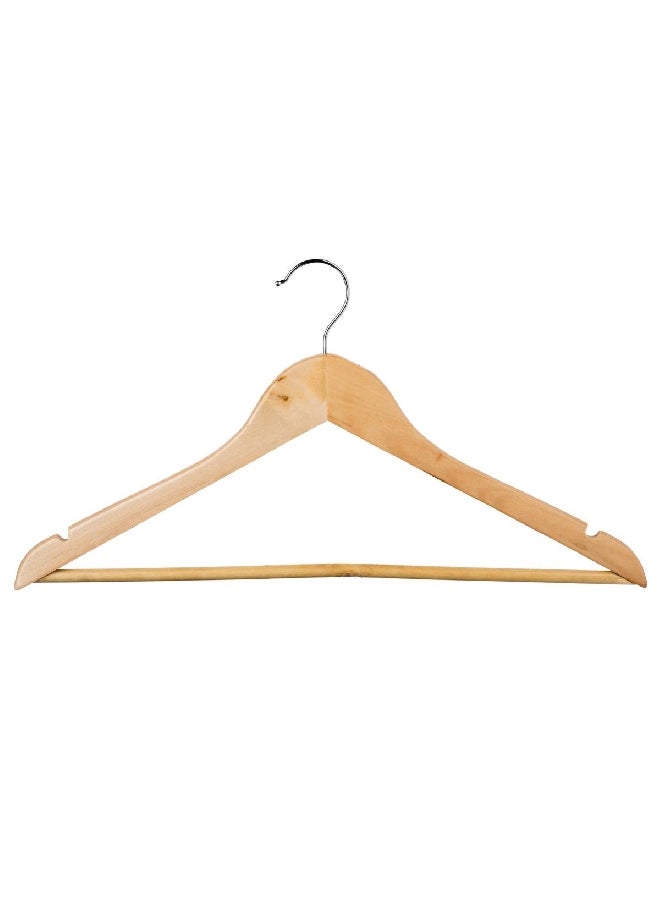 Five Simply Smart 8-Piece Durable High Quality Wooden Cloth Hanger Set Beige and Silver 22.5 x 45 x 1.2 cm 151505 - Image 1