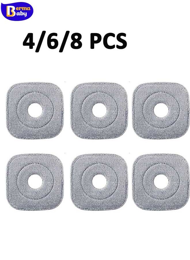 Berma Baby - 4/6/8 Pack 9 Inch Square Microfiber Mop Pad Refill Compatible with True & Tidy SPIN-800 TrueClean Mop M16 Spin Mop and Most Square Spin Mop & Bucket - Image 1