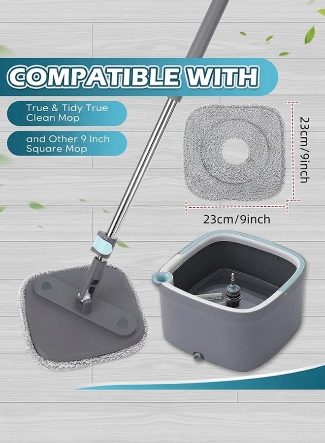 Berma Baby 4/6 حزمة ممسحة مربعة من الألياف الدقيقة مقاس 9 بوصات متوافقة مع True & Tidy SPIN-800 TrueClean Mop M16 Spin Mop ومعظم الممسحة الدوارة المربعة والدلو - Image 2