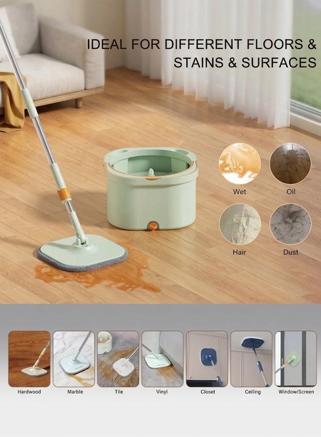 Berma Baby 4/6 حزمة ممسحة مربعة من الألياف الدقيقة مقاس 9 بوصات متوافقة مع True & Tidy SPIN-800 TrueClean Mop M16 Spin Mop ومعظم الممسحة الدوارة المربعة والدلو - Image 3