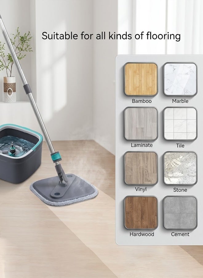 Berma Baby 4/6 حزمة ممسحة مربعة من الألياف الدقيقة مقاس 9 بوصات متوافقة مع True & Tidy SPIN-800 TrueClean Mop M16 Spin Mop ومعظم الممسحة الدوارة المربعة والدلو - Image 4