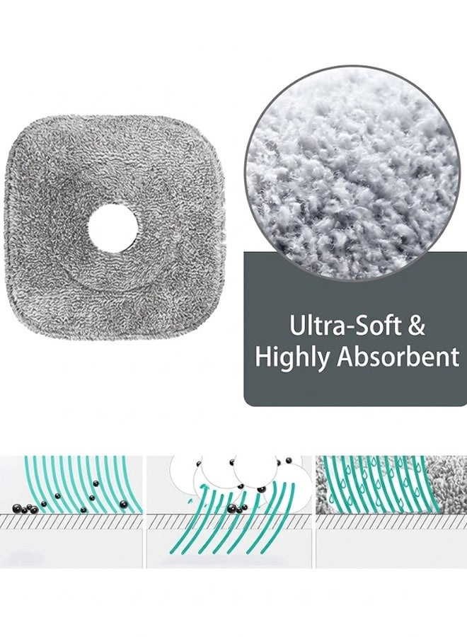 Berma Baby 4/6 حزمة ممسحة مربعة من الألياف الدقيقة مقاس 9 بوصات متوافقة مع True & Tidy SPIN-800 TrueClean Mop M16 Spin Mop ومعظم الممسحة الدوارة المربعة والدلو - Image 5
