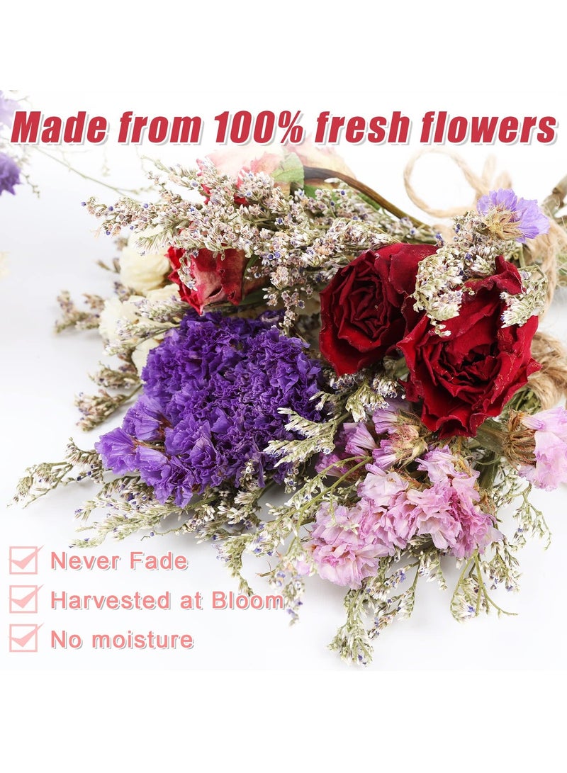 مجموعة من 10 باقات زهور مجففة من Forget Me Not، زهور مجففة طبيعية مع جذع، زهور صناعية مجففة لترتيبات قطع مركزية لطاولات الزفاف، هدايا يدوية الصنع - Image 2