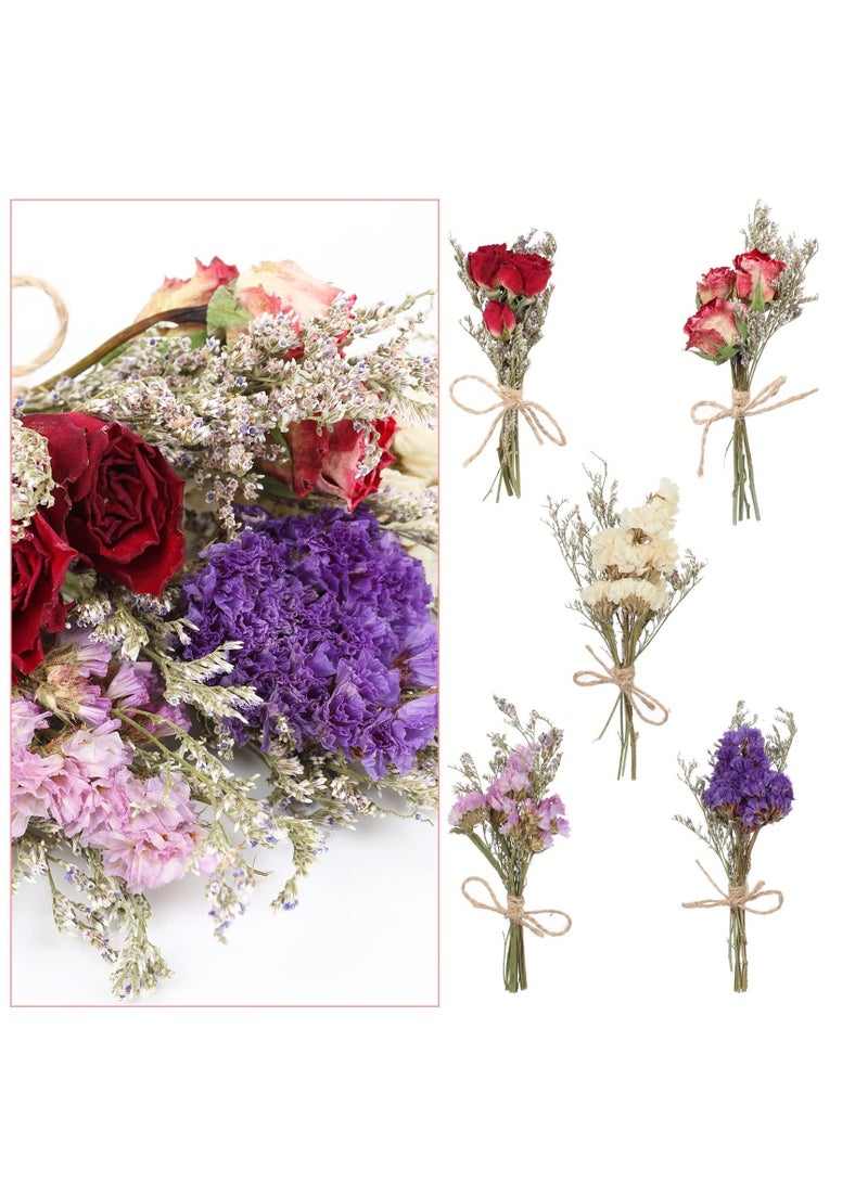 مجموعة من 10 باقات زهور مجففة من Forget Me Not، زهور مجففة طبيعية مع جذع، زهور صناعية مجففة لترتيبات قطع مركزية لطاولات الزفاف، هدايا يدوية الصنع - Image 5