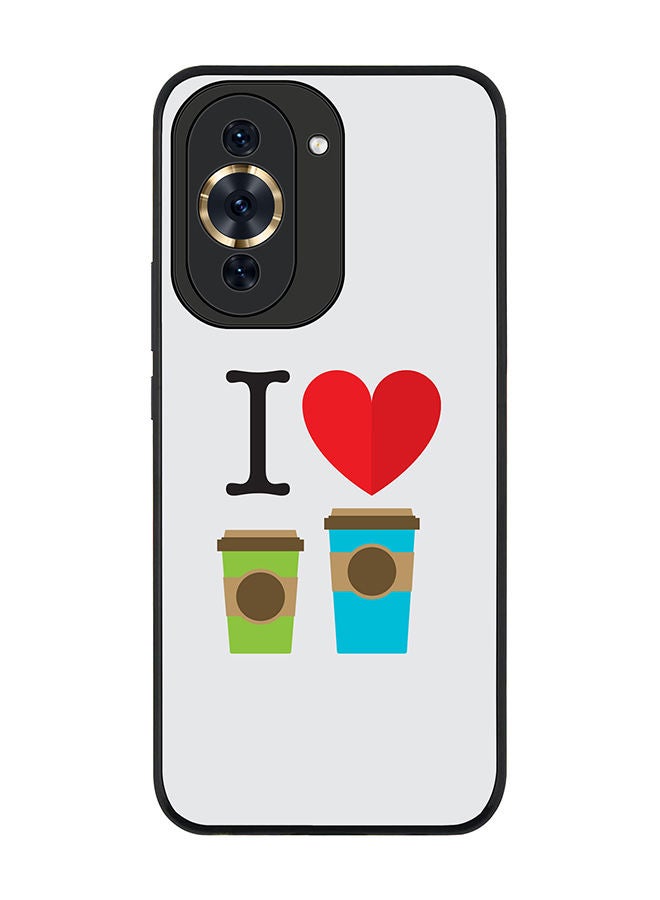 Stylizedd Rugged Black edge case for Huawei nova 10 Pro Slim fit Soft Case Flexible Rubber Edges Anti Drop TPU Gel Thin Cover - I Love Coffee - Image 1