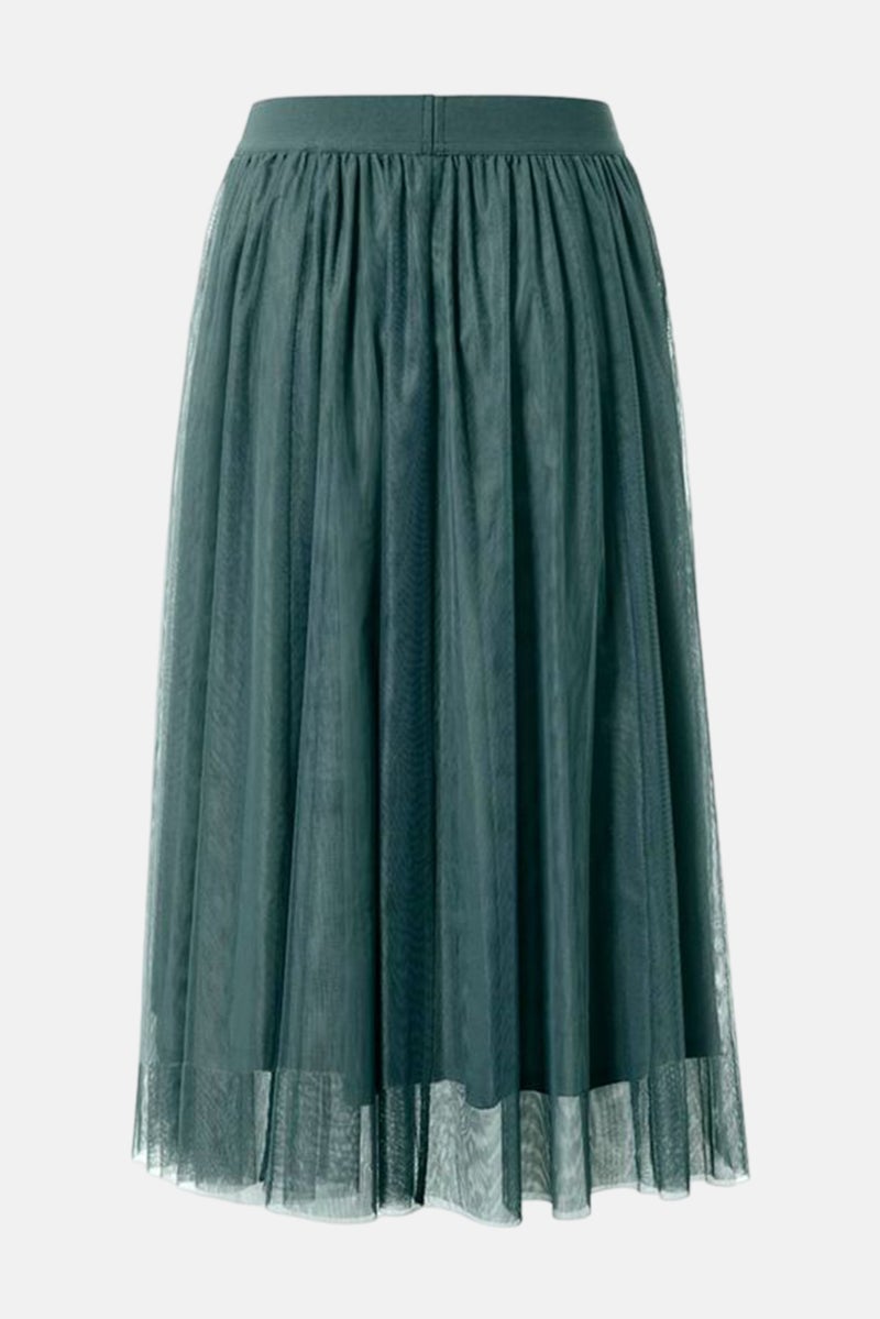Tchibo Women Textured Midi Skirt, Sage - Image 3