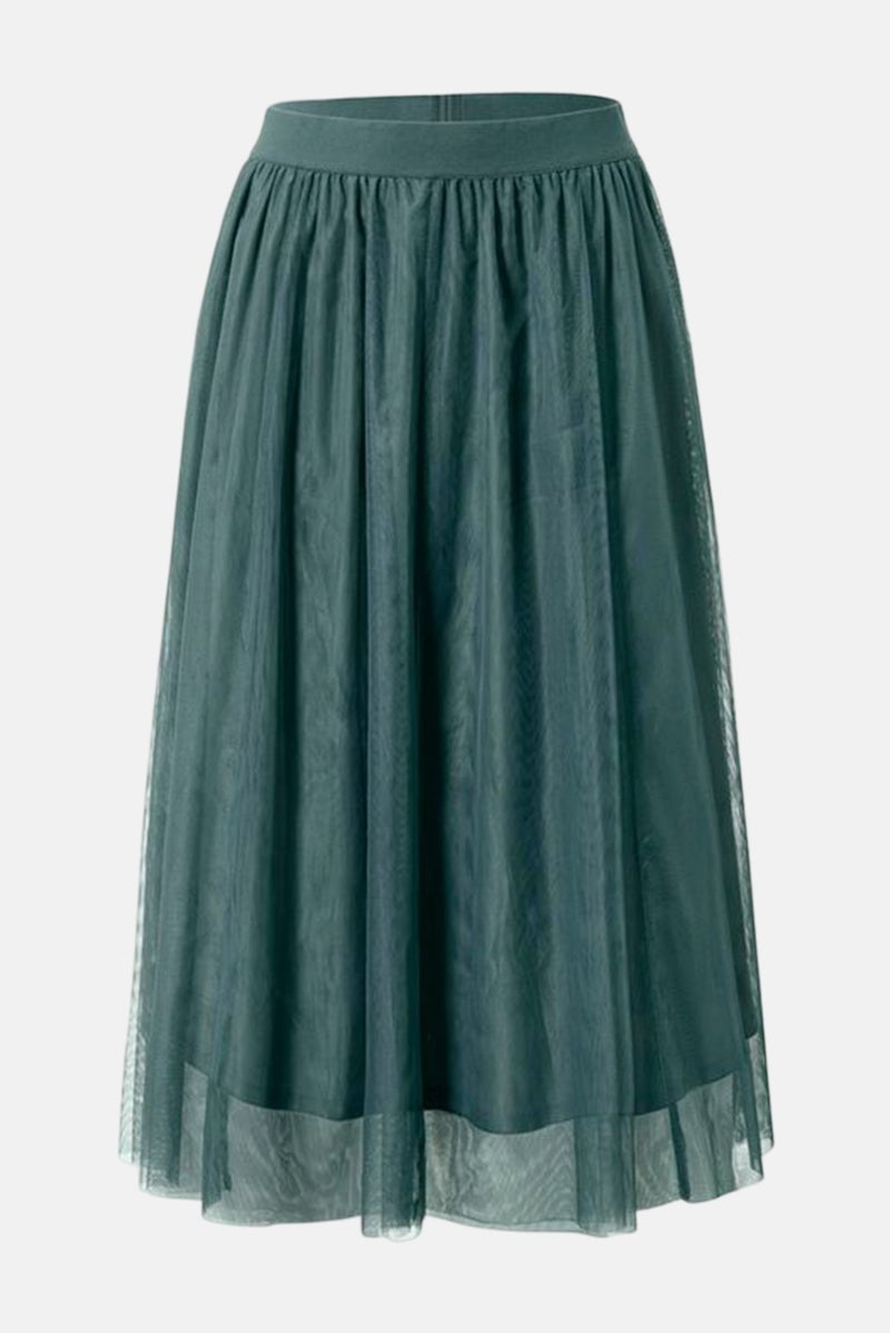 Tchibo Women Textured Midi Skirt, Sage - Image 2