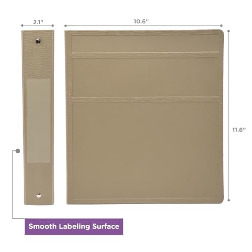 Carstens 1.5-Inch Heavy Duty 3-Ring Binder - Side Opening, Taupe, Durable Plastic, Precision No-Gap Rings, Waterproof Covers, No Pockets, Holds 250 Letter-Size Sheets, BPA-Free, Made in USA (2046-3R) - Image 3