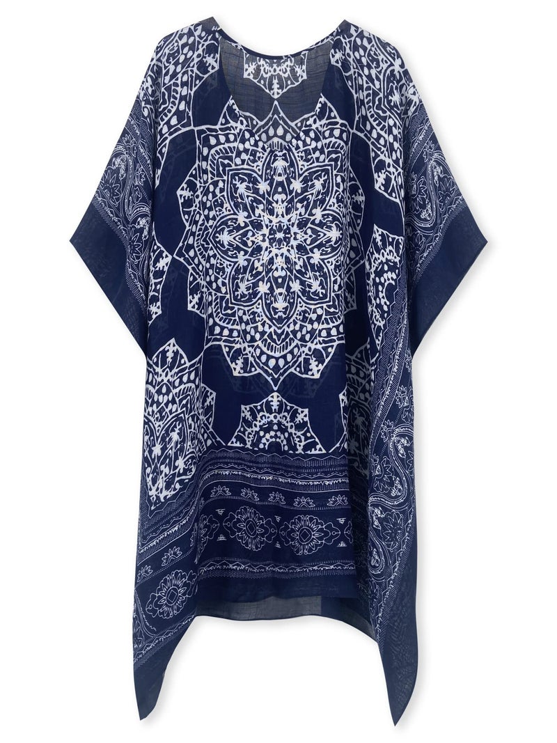 Moss Rose Women's Swimsuit Cover up Beach Kaftan for Bathing Suit with Floral Pattern - Image 2