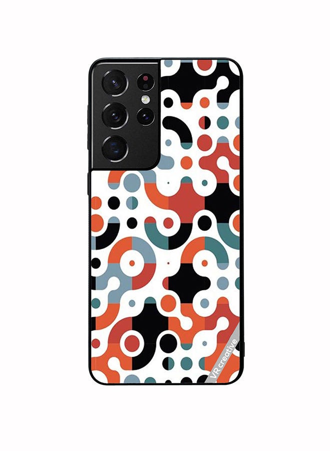 VR CREATIVE Protective Case Cover For Samsung Galaxy S21 Ultra 5G Geomatric Pattern Design Multicolour - Image 1