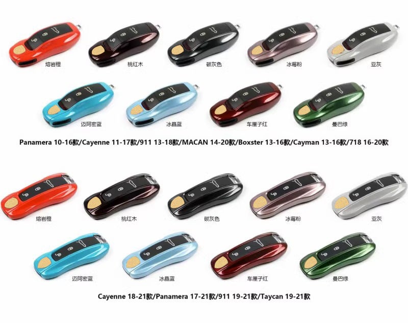 Suitable For New Porsche Taycan Key Case 911 Pa La Mera Macan Ka 718 Ice Berry Pink Ice Crystal Blue - Image 1