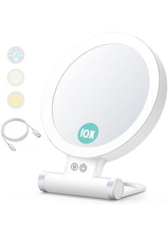 10X Magnifying Makeup Mirror with LED Lights, Lighted Magnifying Vanity Makeup Mirror for Home Tabletop Bathroom Shower Travel, 360 Degree Rotation, Powerful Suction Cup - pzsku/Z20963A04FD84CE215410Z/45/_/1731113028/81f8354c-45df-4b98-8c7e-9961168b0e61