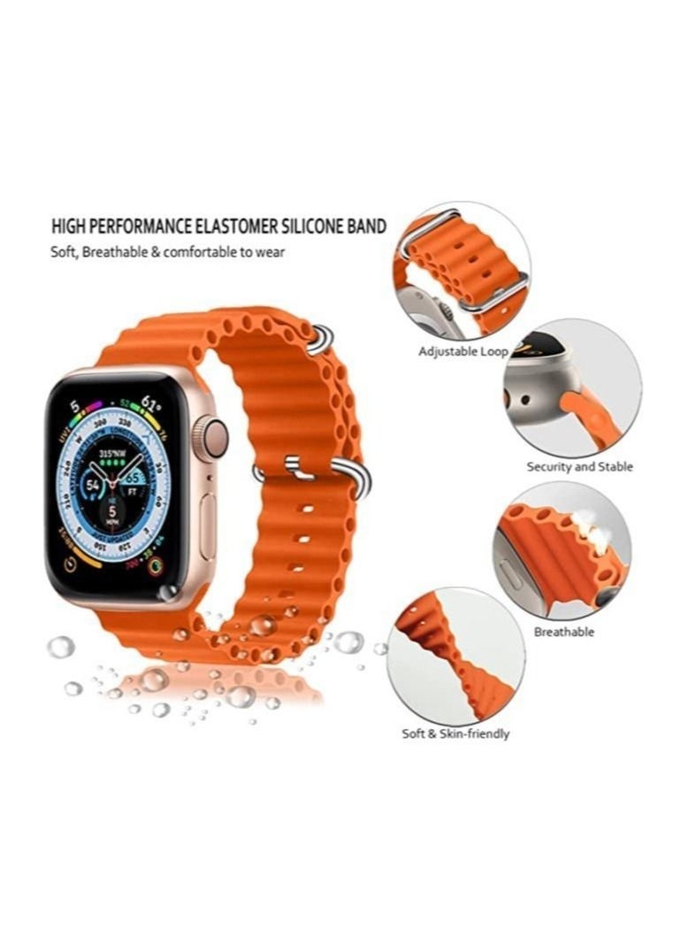 BGM Sport New Silicone Band Compatible with Apple Watch Ultra Ocean 42/44/45/49mm Strap for iWatch Series Ultra 8 7 6 5 SE - Image 4