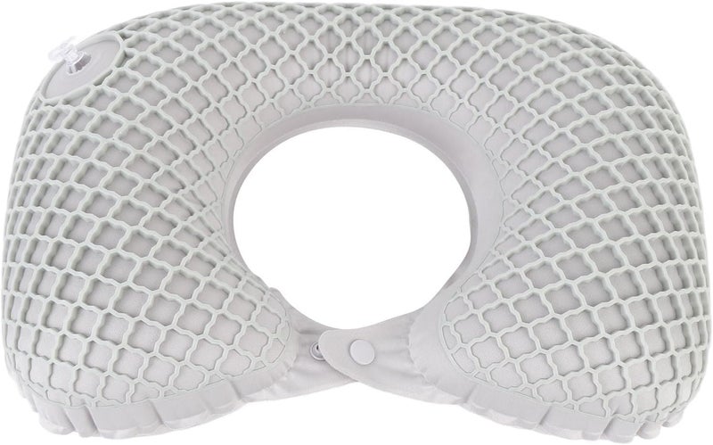 Inflatable Travel Neck Pillow, Rapid Inflation and Deflation with Easy to Use Valve, Adjustable Airflow Pressure for Neck Support, Lightweight Compressible Design, Portable for (Light Gray) - Image 1