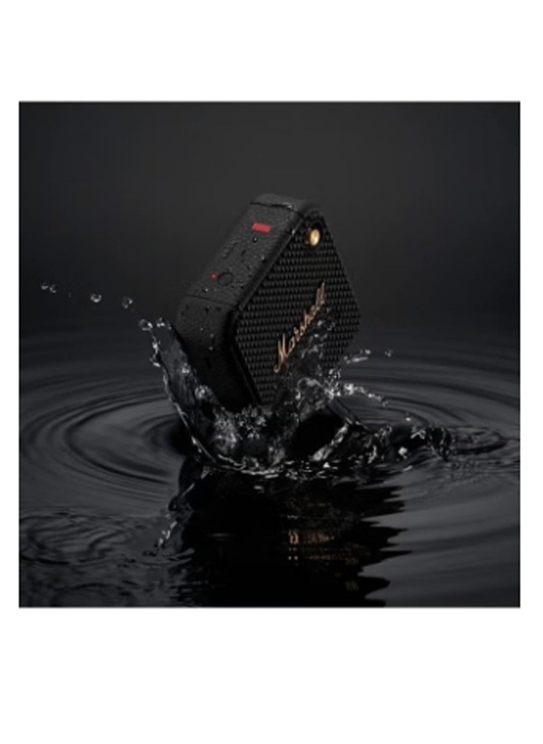 Marshall Willen Bluetooth Speaker, Wireless, 15+ Hours Playtime, Water-Resistent, Quick Charge, Stackable - Brass And Black  - Image 5