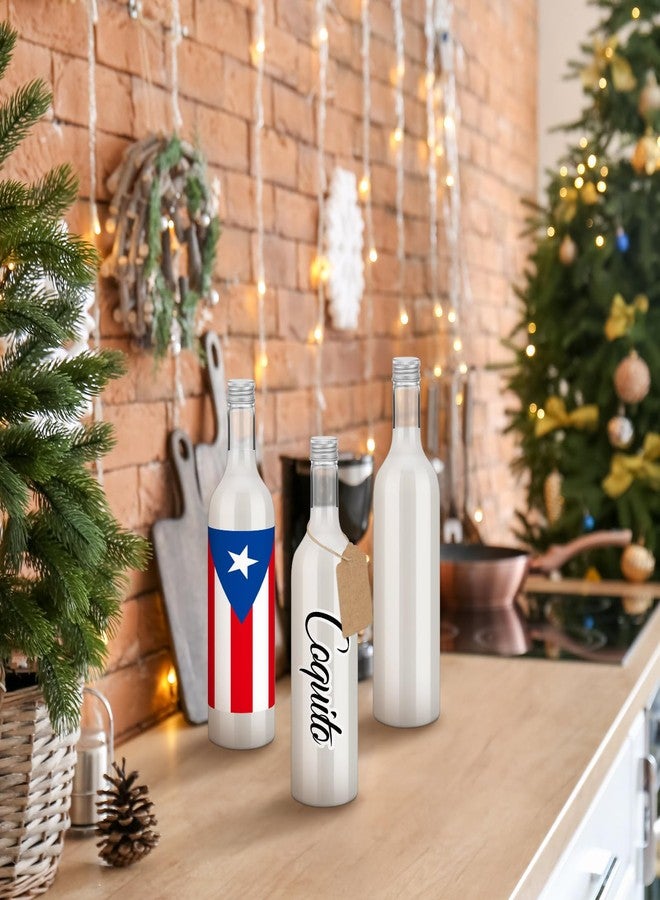 بوتشن مجموعة بوتشن المكونة من 12 زجاجة بلاستيكية شفافة سعة 750 مل (25 أونصة) لمشروب كوكيتو، مثالية لتحضير النبيذ المنزلي. تتميز هذه الزجاجات الشفافة الفارغة والمحكمة الإغلاق بفيونكة، وغطاء مزين بملصقات بورتوريكو، مما يجعلها هدية مثالية لعيد الميلاد. - Image 2