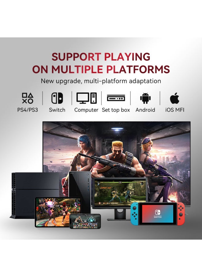 Generic Switch Arcade Shaker Mobile Phone Android IOS Street Fighter Boxer Game Rocker Handle Multi-function Game Control-Product Color:Black  - Image 3