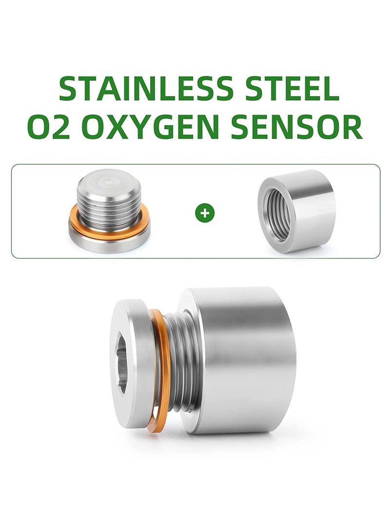 KASTWAVE 304 Stainless Steel M18 X 1.5 O2 Oxygen Sensor Bung 2 Pack Notched Style Mounting Bungs and Plugs Weld Bung with 2 Pcs Gasket - Image 5