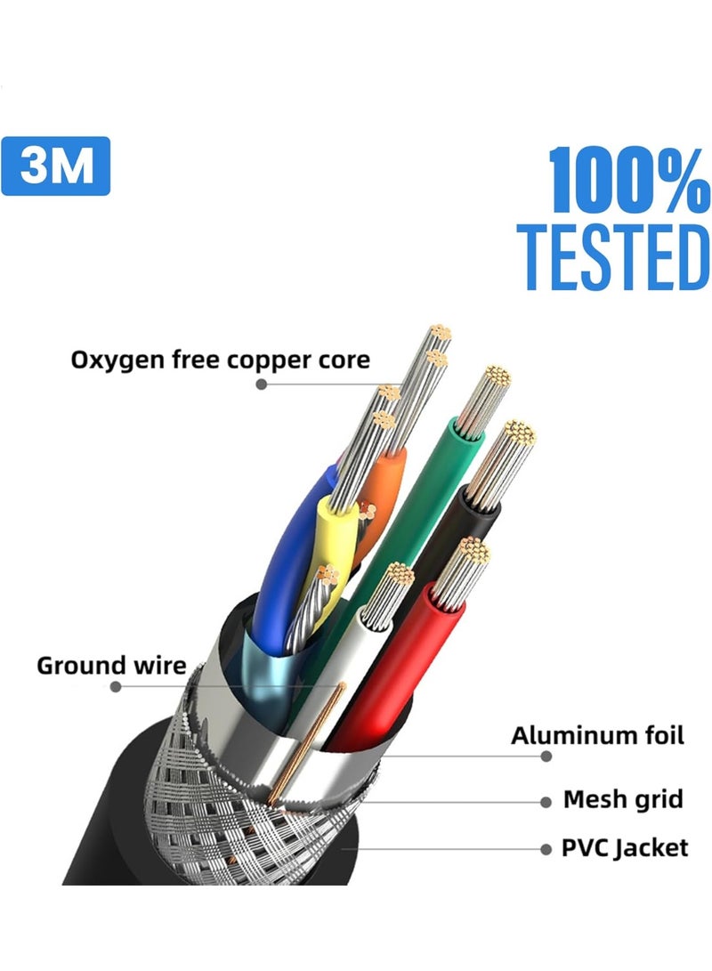كابل HDMI ممتاز فائق السرعة بدقة 4K (18 جيجابت في الثانية) مع دعم إيثرنت، متوافق مع أجهزة التلفزيون والشاشات وأجهزة الكمبيوتر وأجهزة Xbox وPS5/PS4 ومشغلات Blu-ray بدقة 4K 60Hz. تصميم متين وموصلات مطلية بالذهب. - Image 4