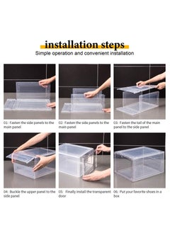 ARNOTEC Drop Front Shoe Box,Set of 3,Stackable Plastic Shoe Box with Clear Door,As Shoe Storage Box and Clear Shoe Box,For Display Sneakers,Easy Assembly,Fit up to US Size 12  - Image 5