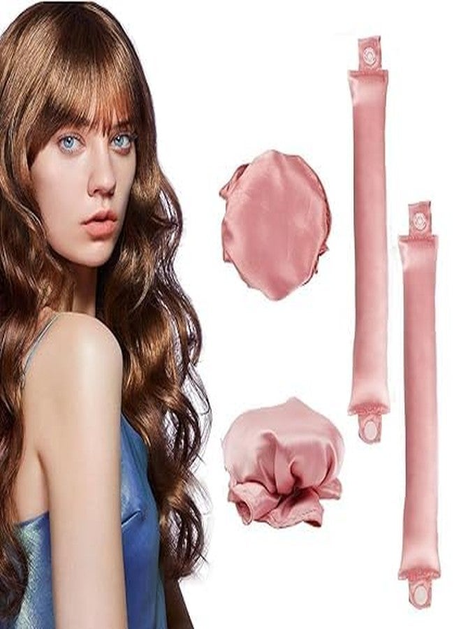 PAREEK Hair CurlingTrendy Heatless Haircurls Bon Bon set for All Hair Types, Overnight Curls, Long Straight Curved Styles, Step-by-Step Tutorial, Pink PACK OF 2 - Image 2
