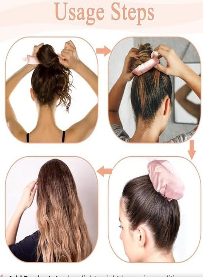 PAREEK Hair CurlingTrendy Heatless Haircurls Bon Bon set for All Hair Types, Overnight Curls, Long Straight Curved Styles, Step-by-Step Tutorial, Pink PACK OF 2 - Image 4