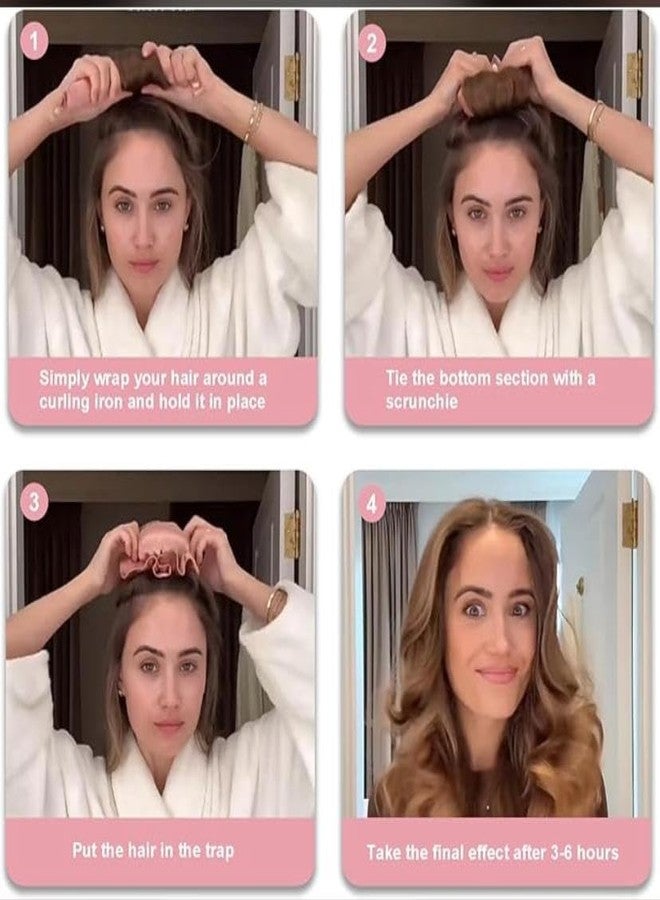 PAREEK Hair CurlingTrendy Heatless Haircurls Bon Bon set for All Hair Types, Overnight Curls, Long Straight Curved Styles, Step-by-Step Tutorial, Pink PACK OF 2 - Image 5